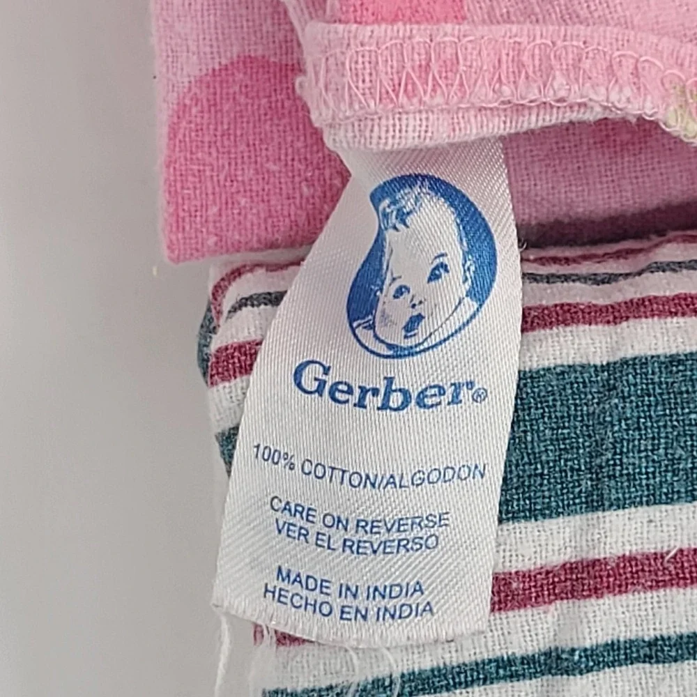 VALUE BUNDLE Vintage Baby Receiving Blankets Lot 4 Cotton Flannel Gerber Medline